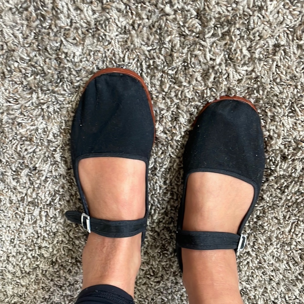 Black Mary Jane flats